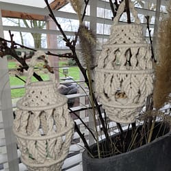 Macramé paasei 2 stuks