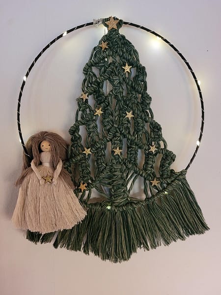 Macramépakket Kerstboom in ring - Afbeelding 2